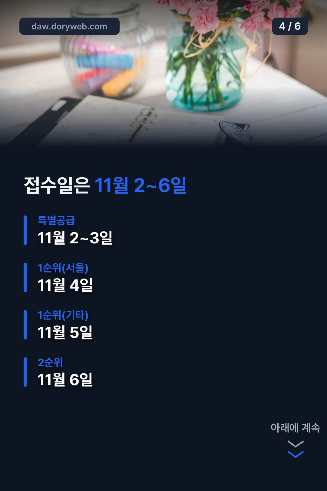 접수 일정 네 단계