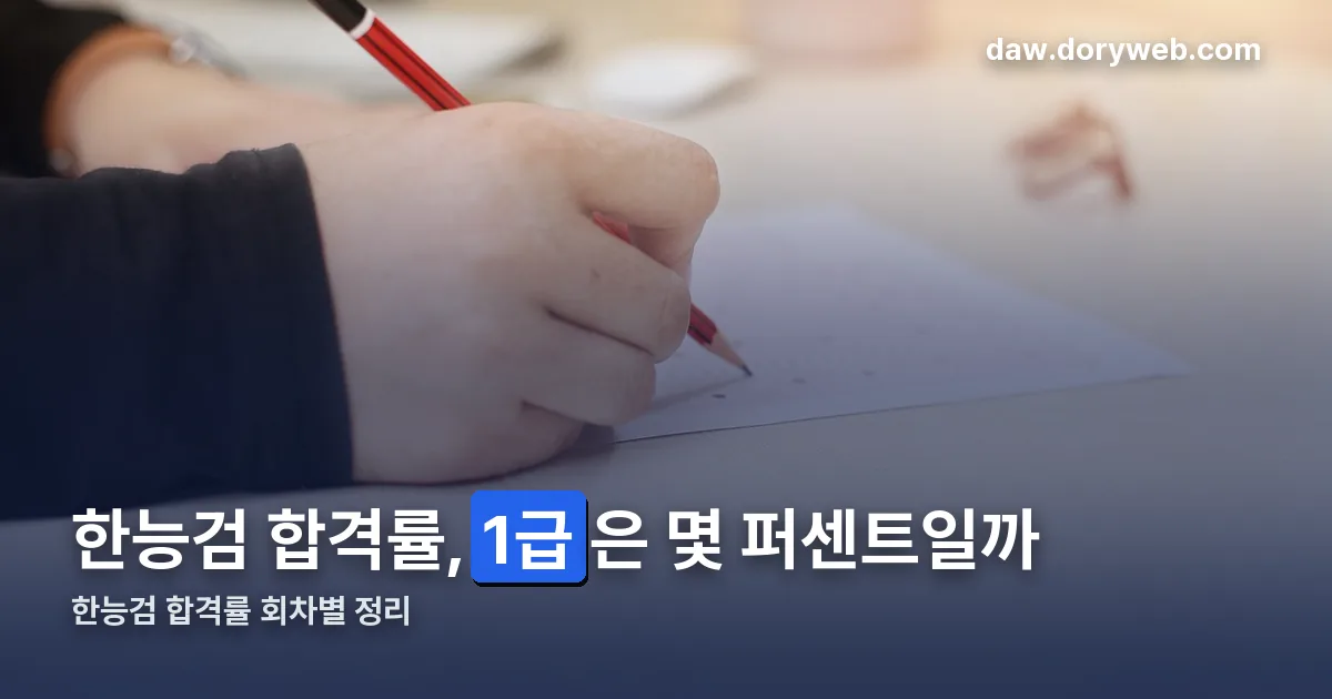 한능검 합격률 정리 썸네일