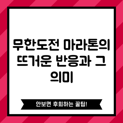 무한도전 마라톤의 뜨거운 반응과 그 의미