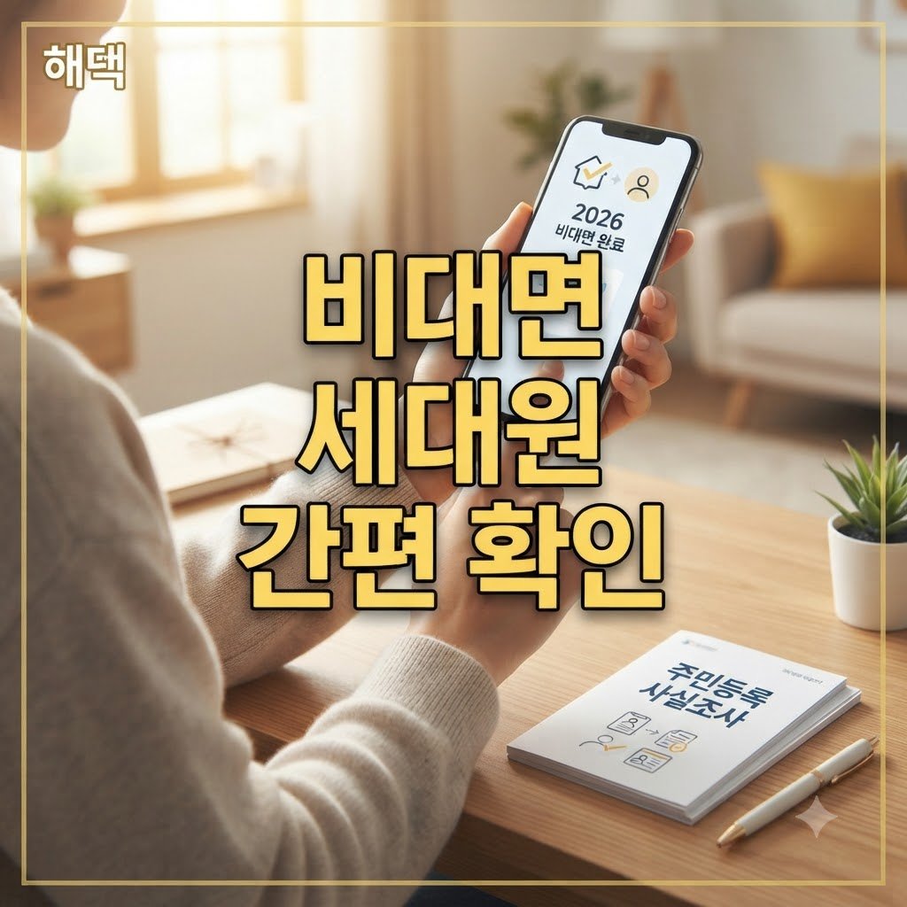 2026 주민등록 사실조사 비대면 세대원 대상과 조건 확인하기