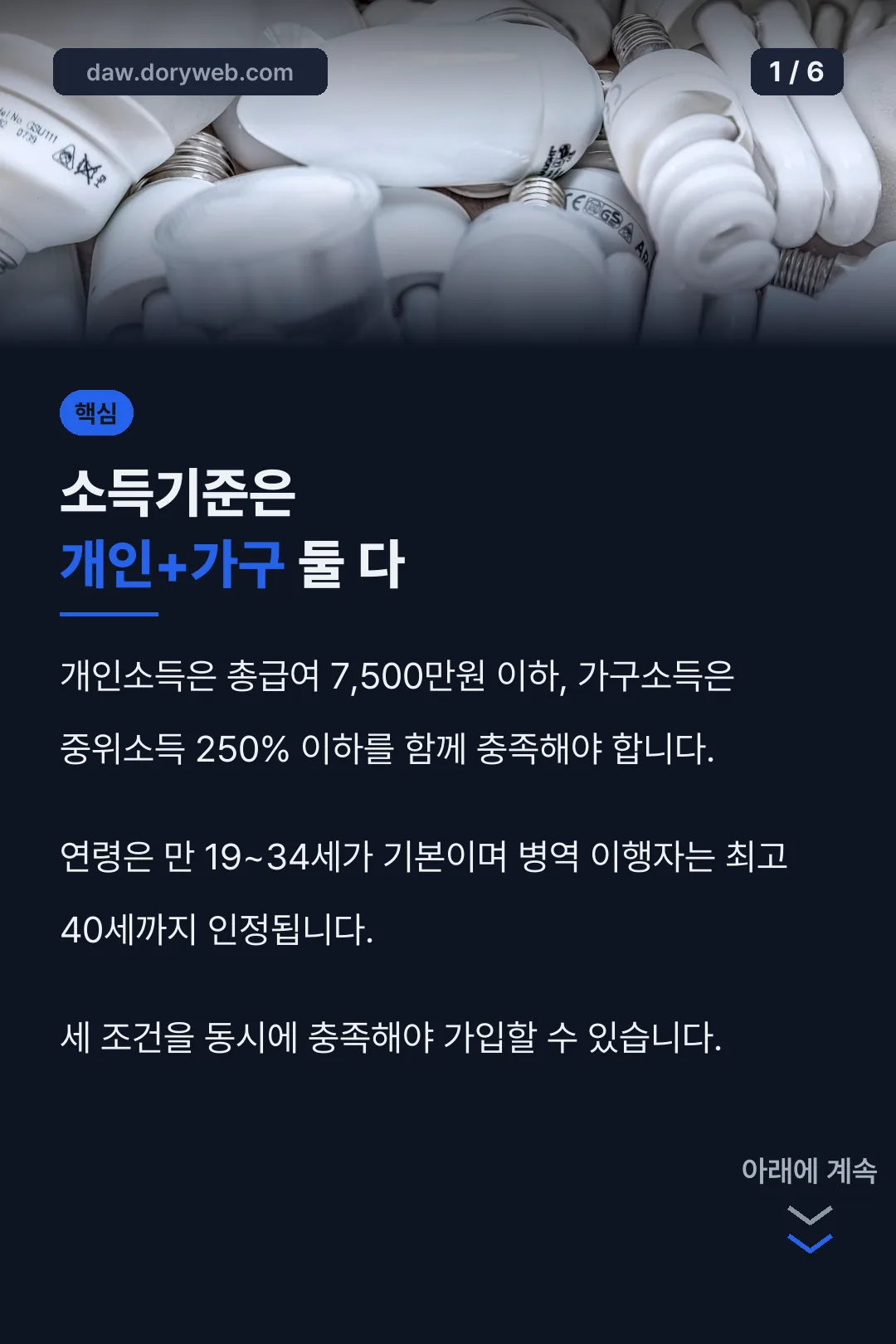 소득기준 핵심 요약